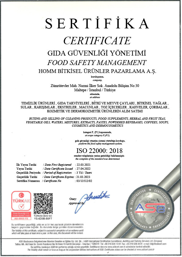 Gıda Güvenliği Yönetimi Belgesi